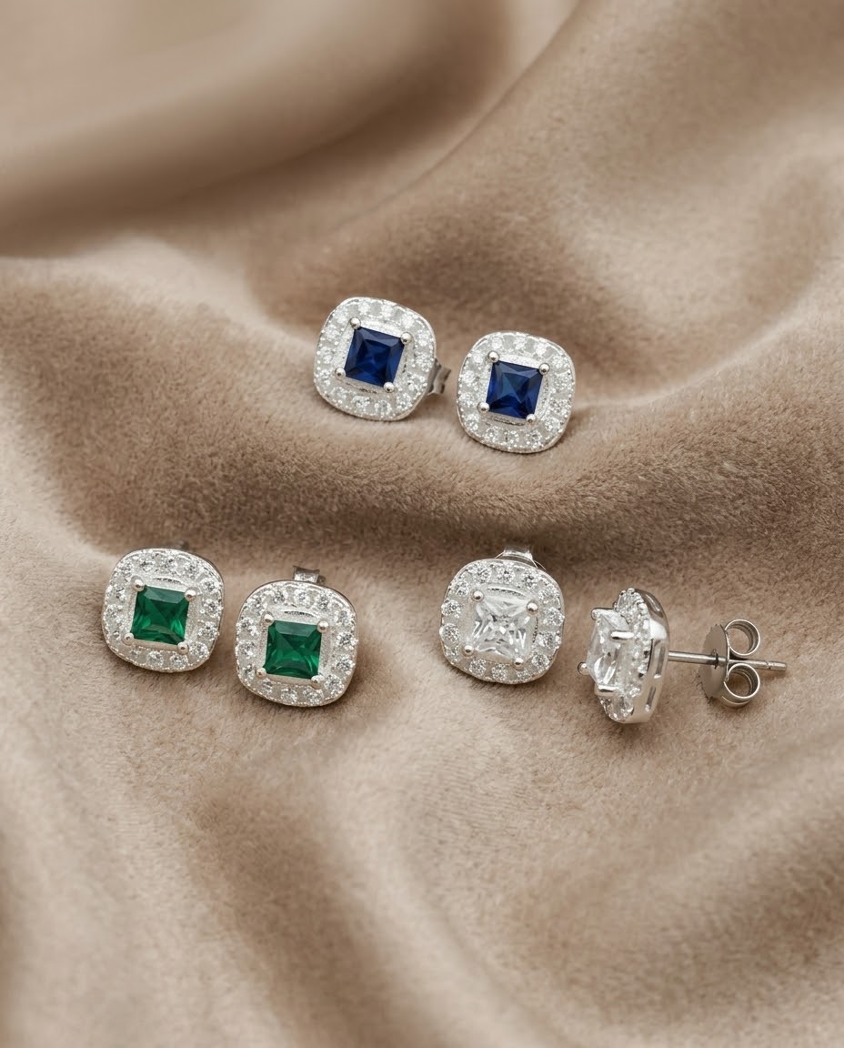Topos Halo Cuadrado Imperial en plata 925 — MARDAN JOYAS